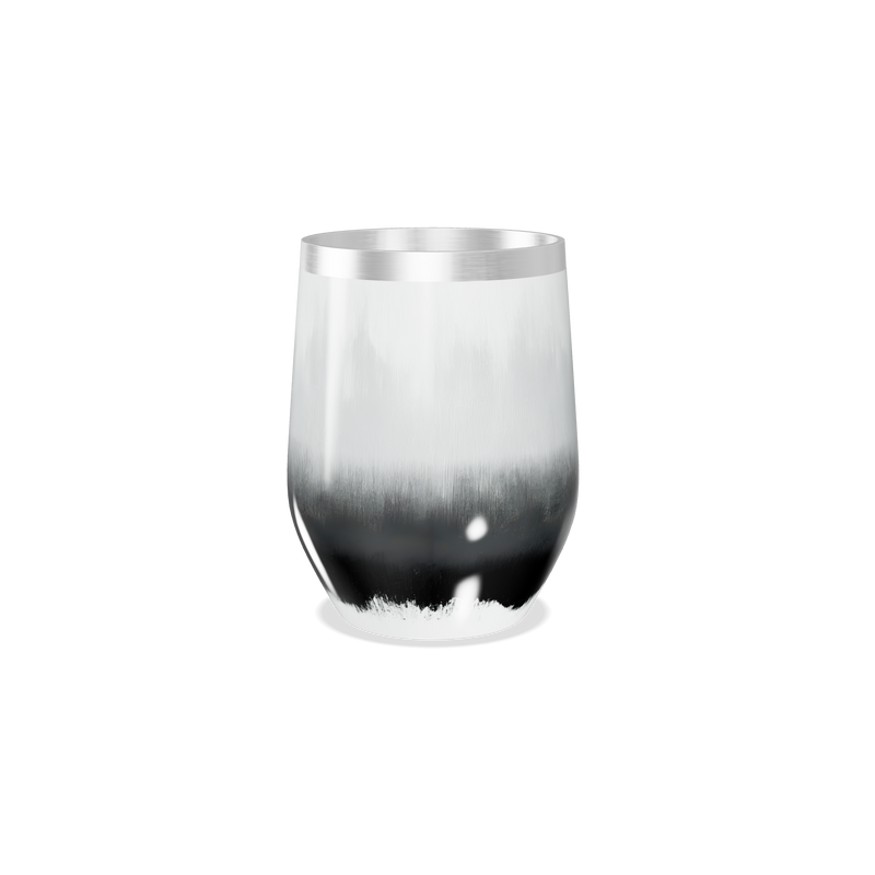 Copo Térmico Slim - Preto e Branco Inox