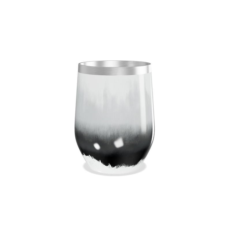 Copo Térmico Slim - Preto e Branco Inox