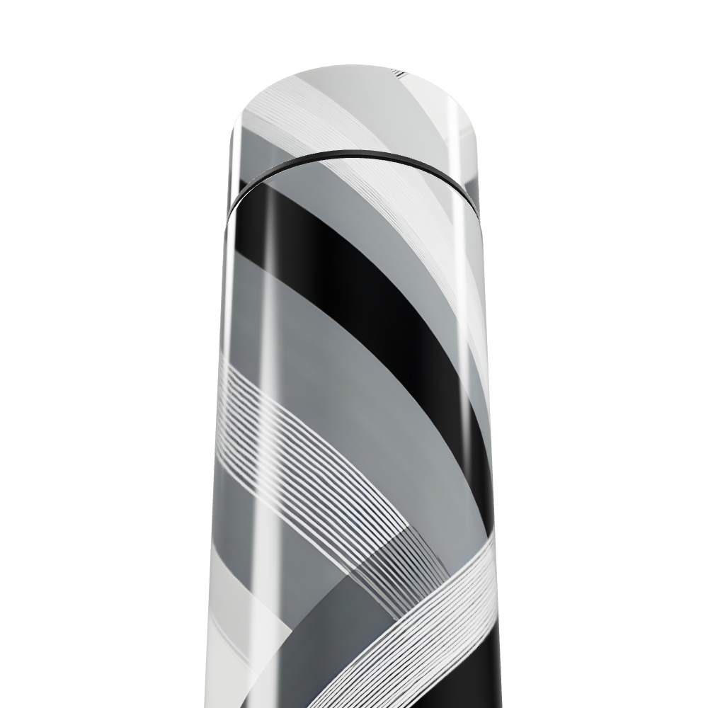 Garrafa Térmica Touch Listrada Preta e Branca