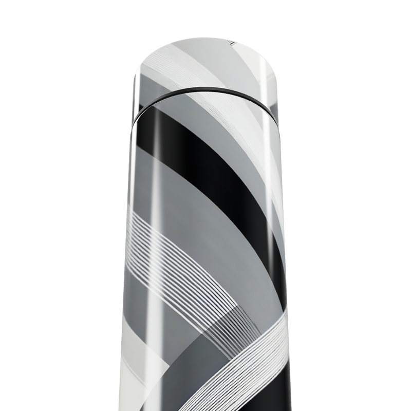 Garrafa Térmica Touch Listrada Preta e Branca