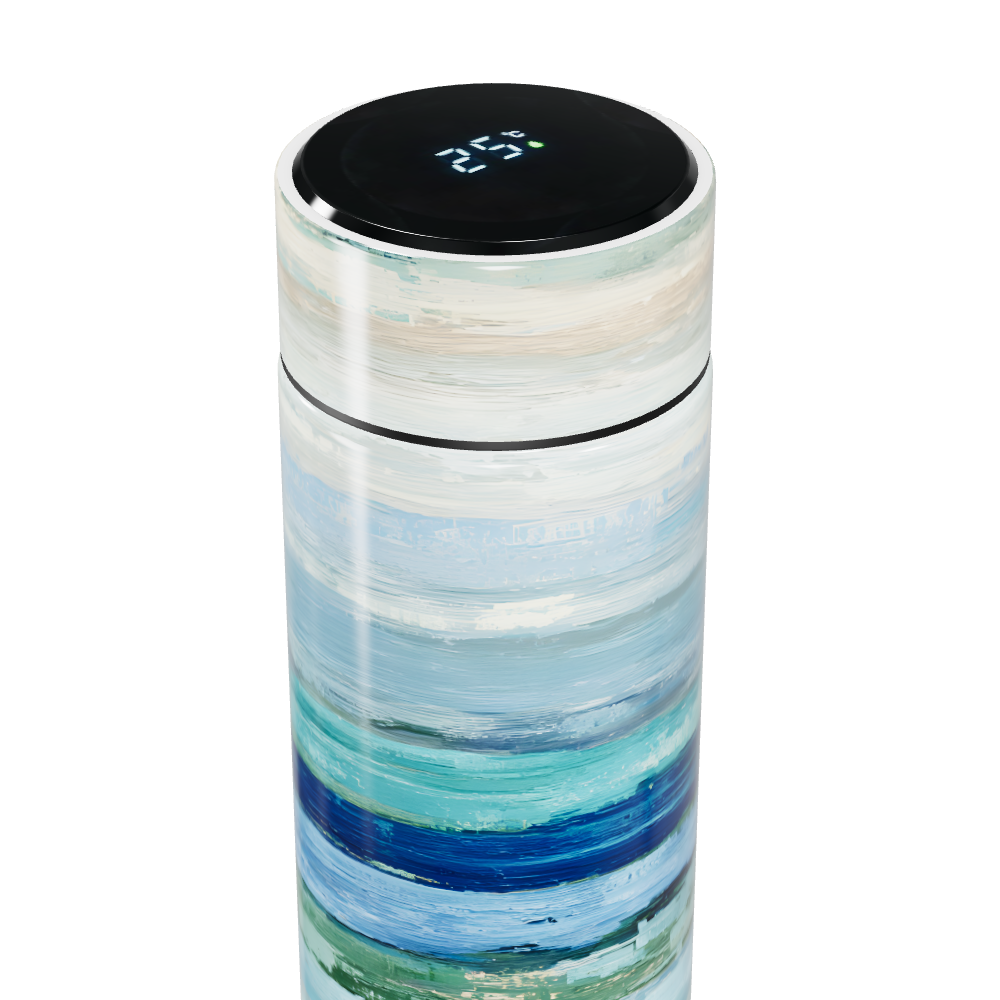 Garrafa Térmica Touch - Azul com Estampa Listrada