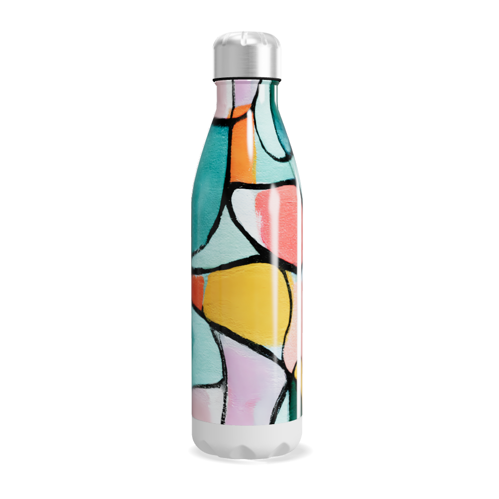 Garrafa Inox - Estampa Colorida Abstrata