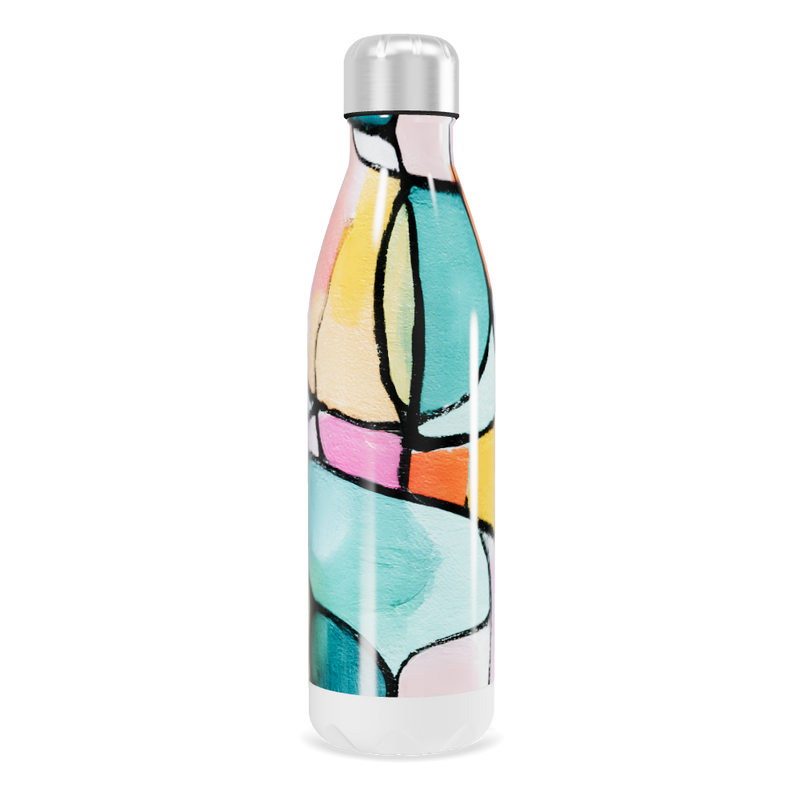 Garrafa Inox - Estampa Colorida Abstrata