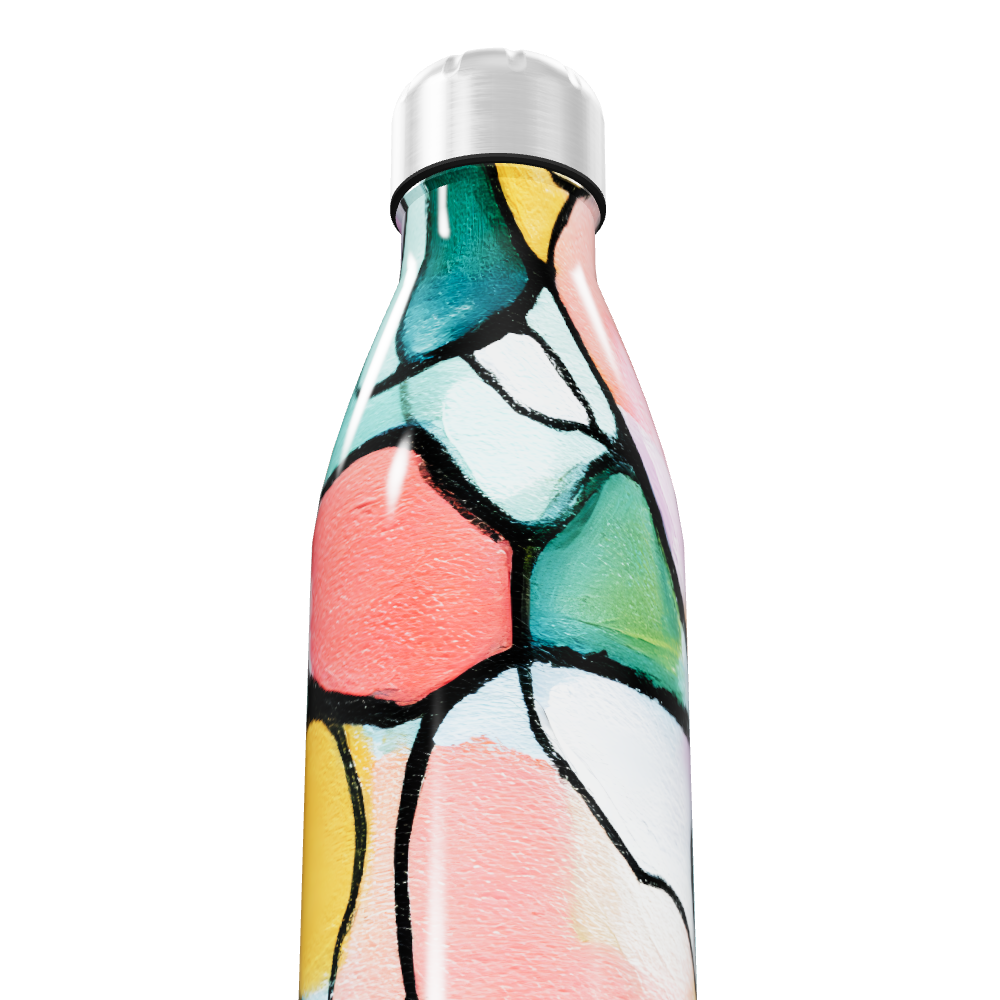 Garrafa Inox - Estampa Colorida Abstrata