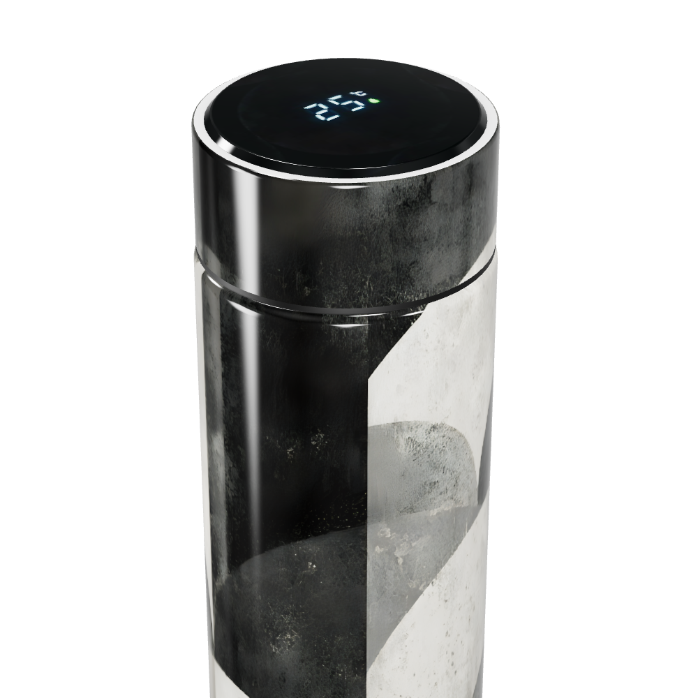 Garrafa Térmica Touch Preto e Branco Geométrico