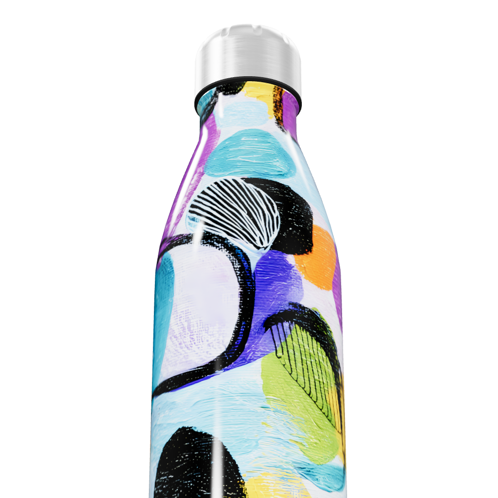 Garrafa Inox - Estampa Colorida Abstrata