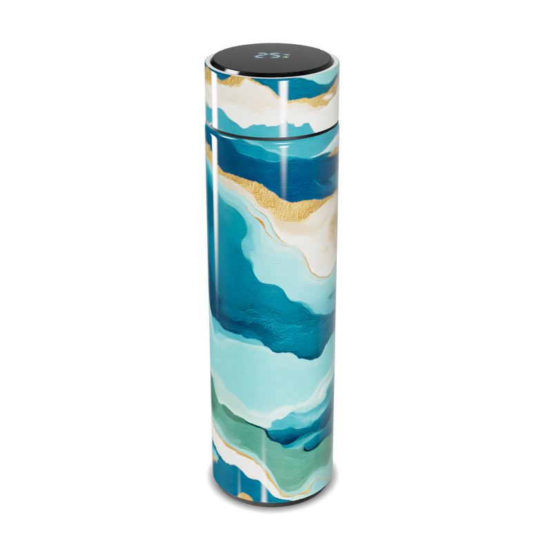 Garrafa Térmica Touch - Estampa Azul Marmorizada