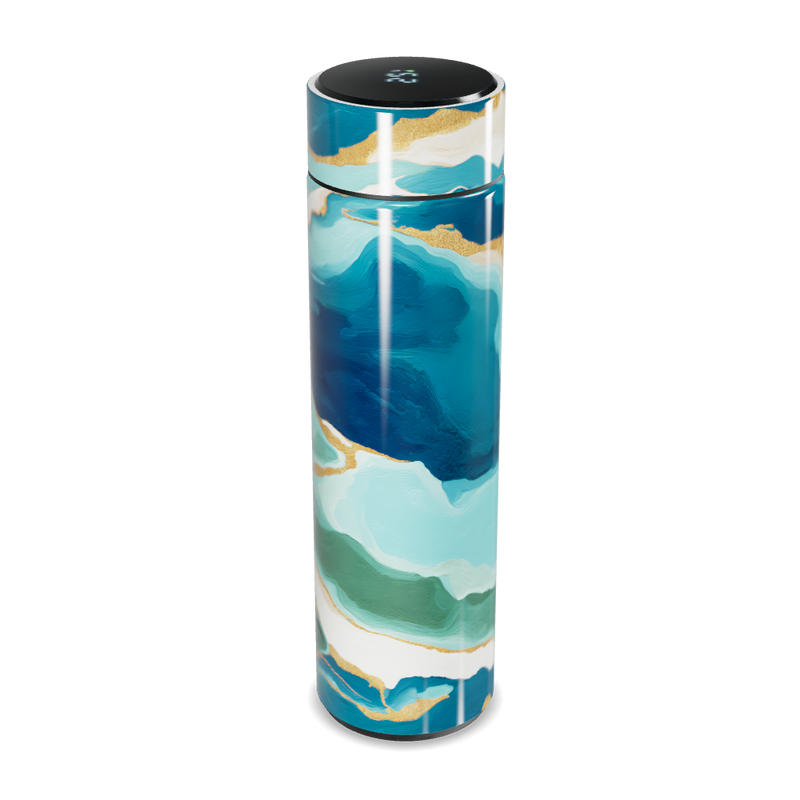 Garrafa Térmica Touch - Estampa Azul Marmorizada