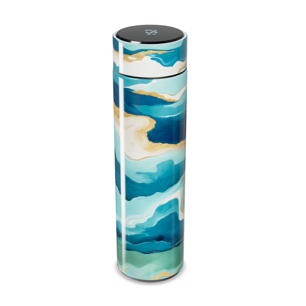 Garrafa Térmica Touch - Estampa Azul Marmorizada