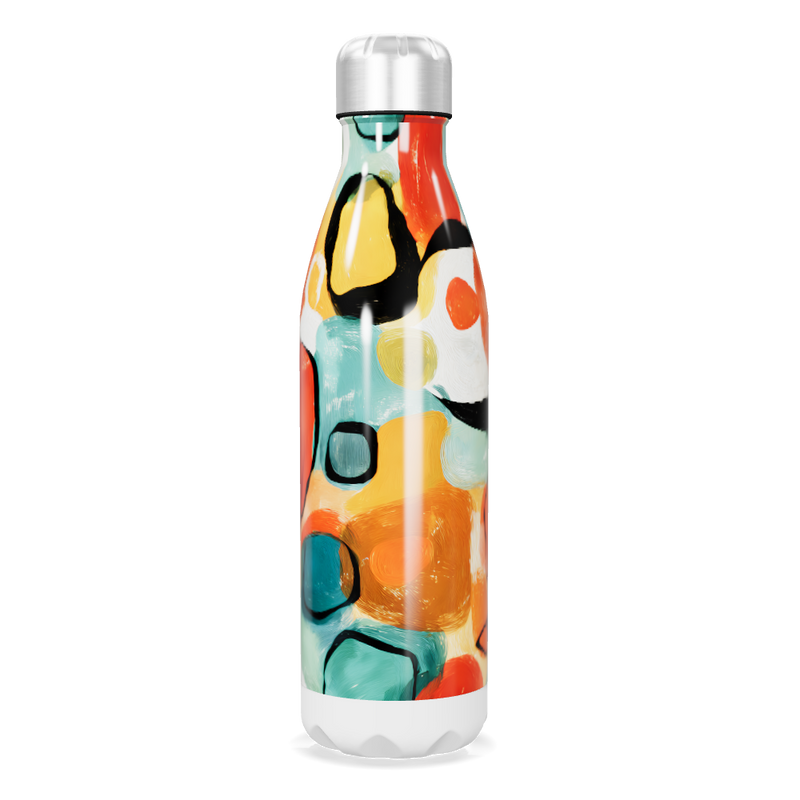 Garrafa Inox - Estampa Abstrata Colorida