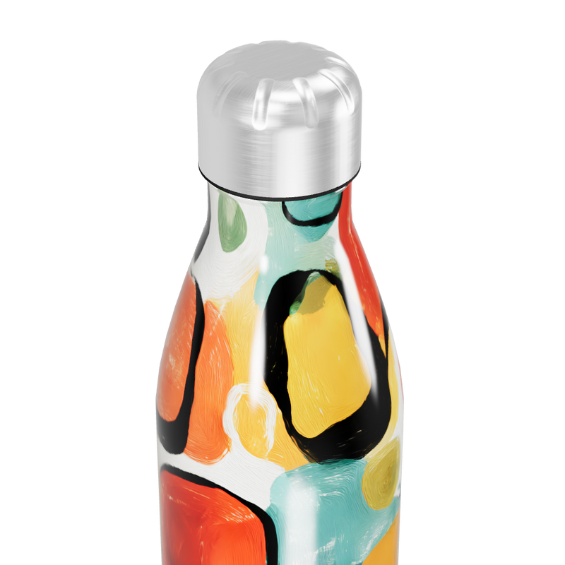 Garrafa Inox - Estampa Abstrata Colorida