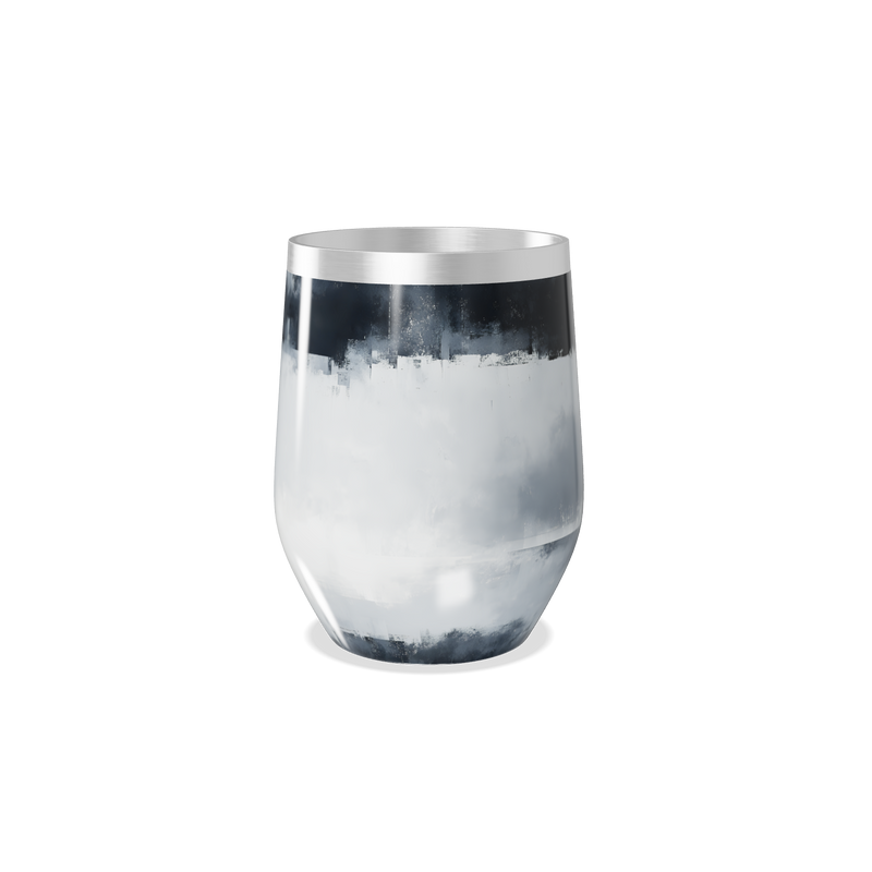 Copo Térmico Slim - Preto e Branco Inox