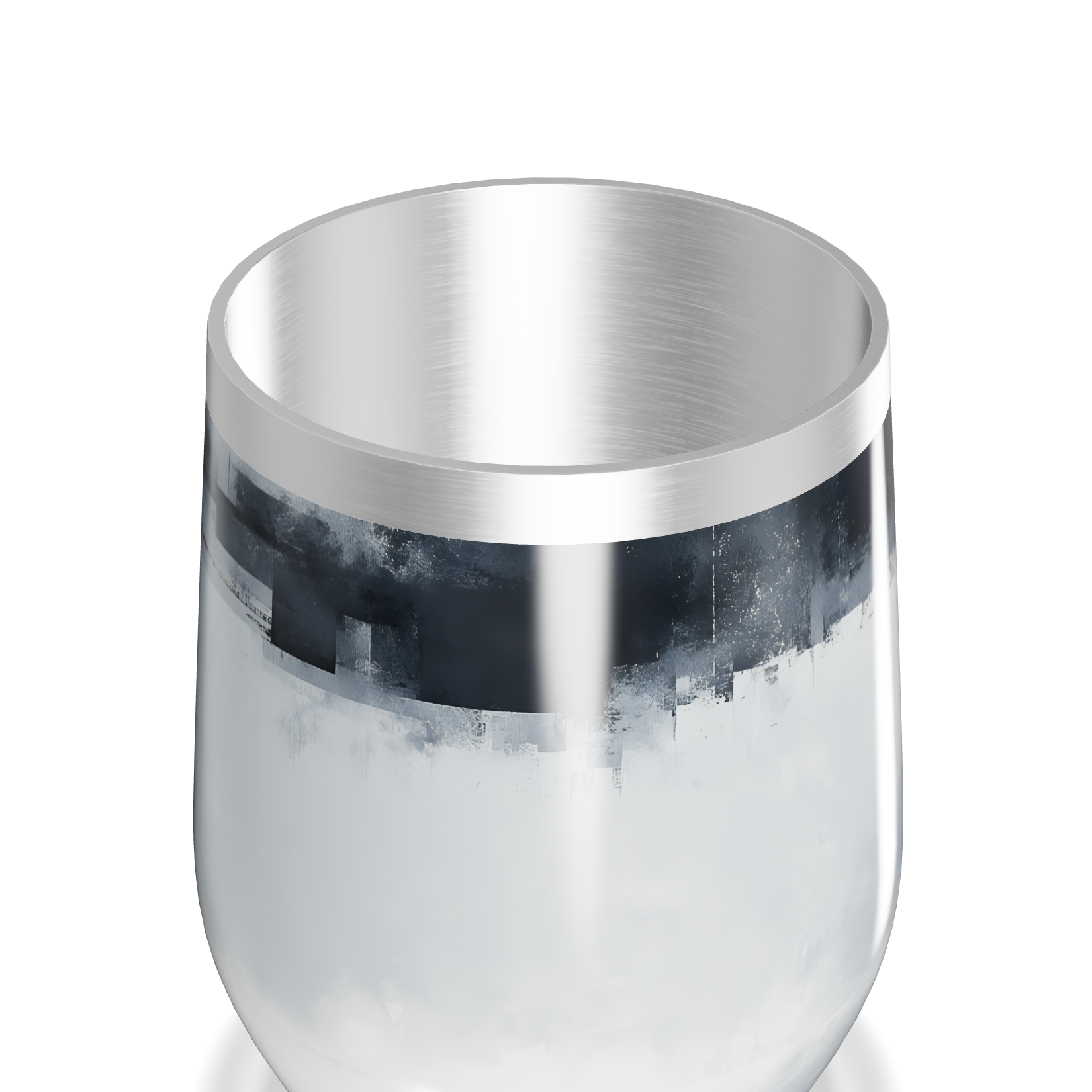 Copo Térmico Slim - Preto e Branco Inox