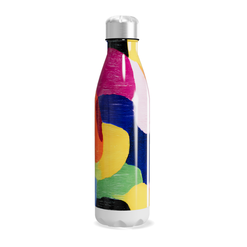 Garrafa Inox - Colorida com Estampa Abstrata
