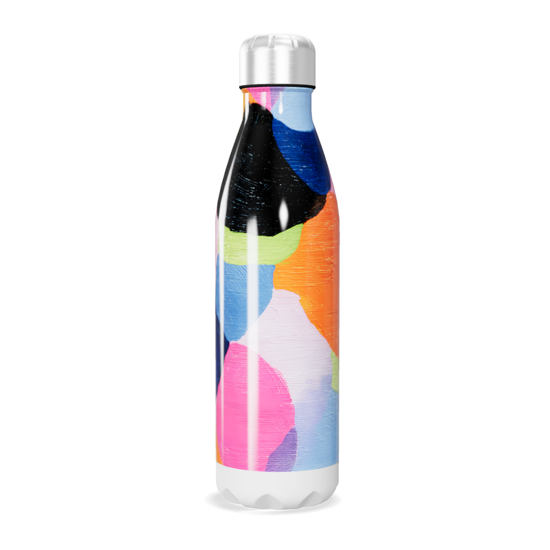 Garrafa Inox - Colorida com Estampa Abstrata