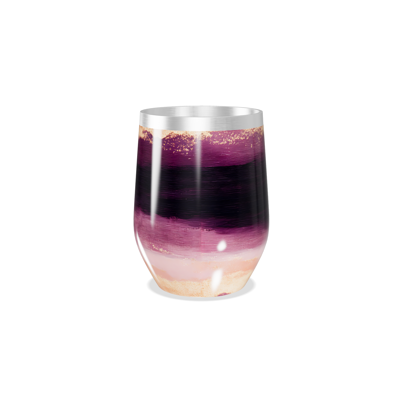 Copo Térmico Slim - Roxo com Estampa Artística