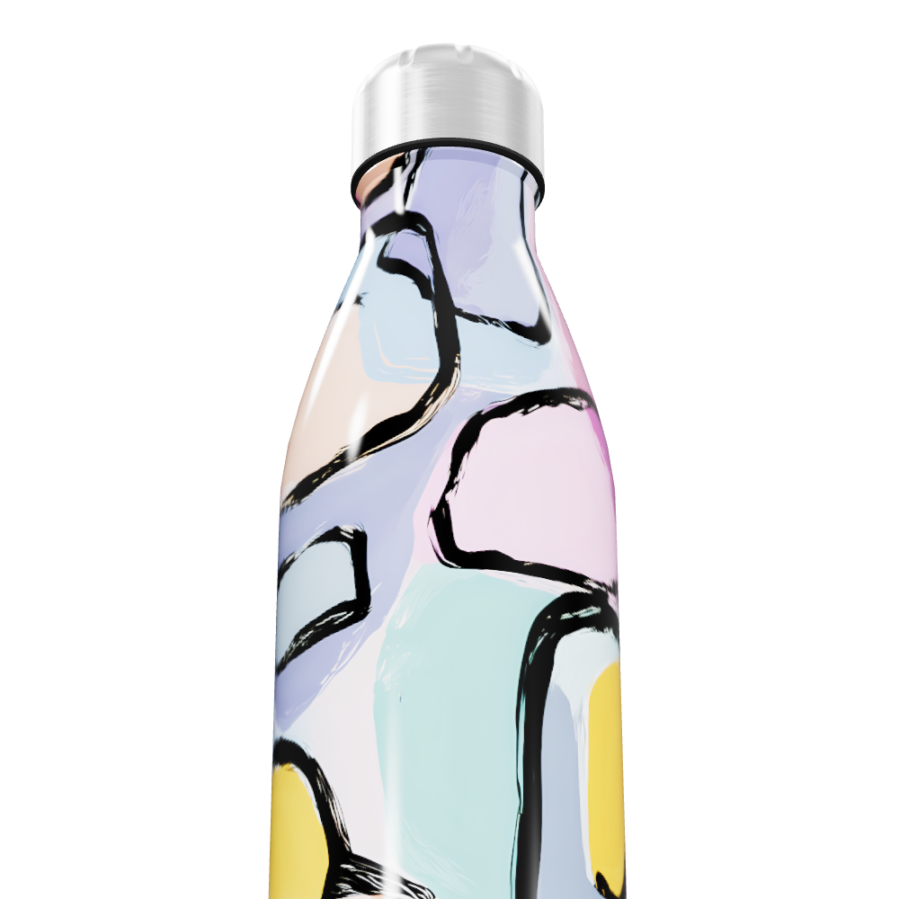Garrafa Inox - Estampa Colorida Abstrata