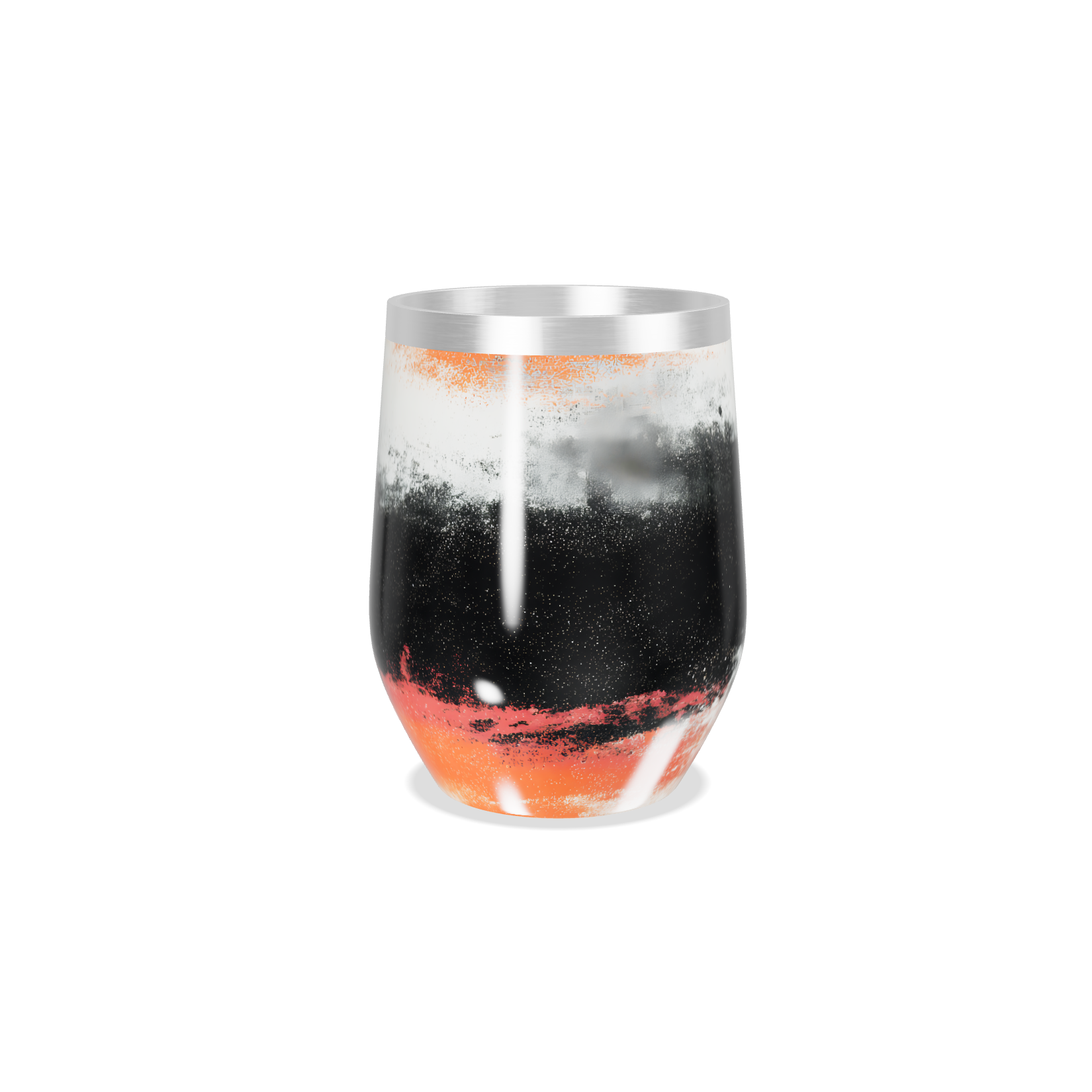 Copo Térmico Slim - Preto e Branco Aço Inox