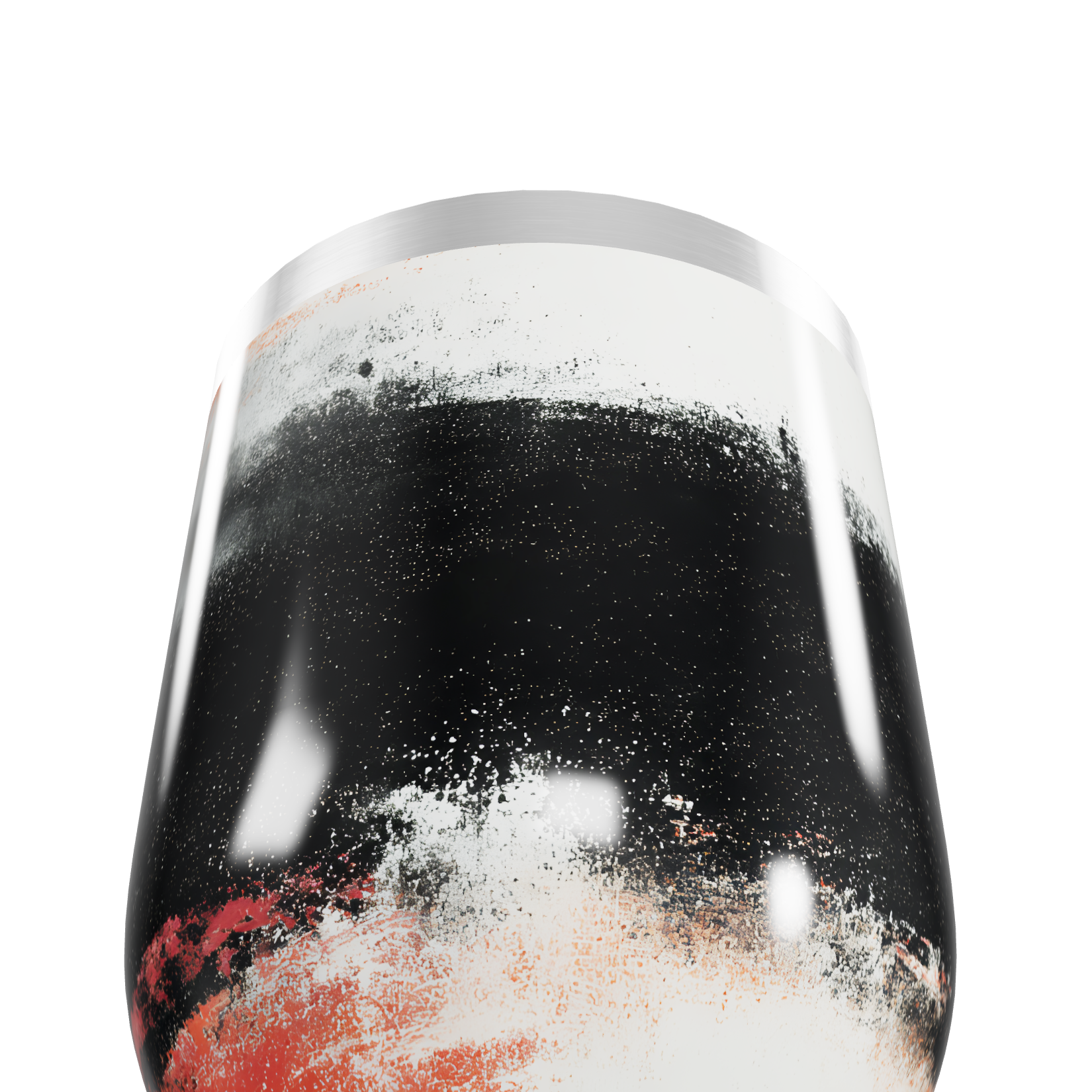 Copo Térmico Slim - Preto e Branco Aço Inox