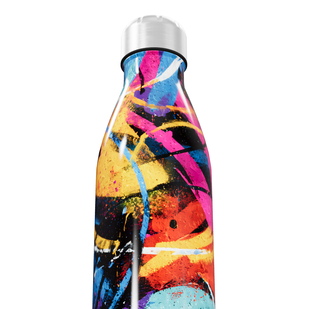 Garrafa Inox - Estampa Colorida Abstrata