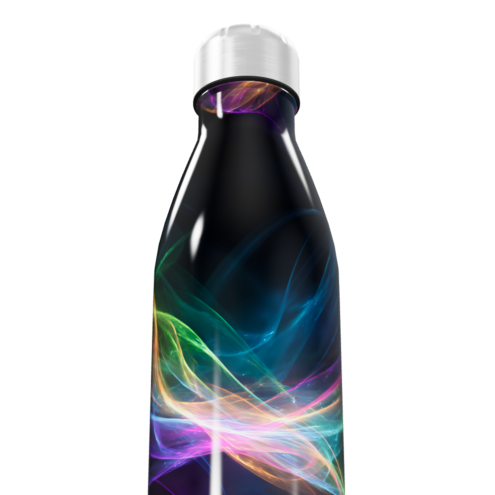 Garrafa Inox - Preto com Estampa Colorida