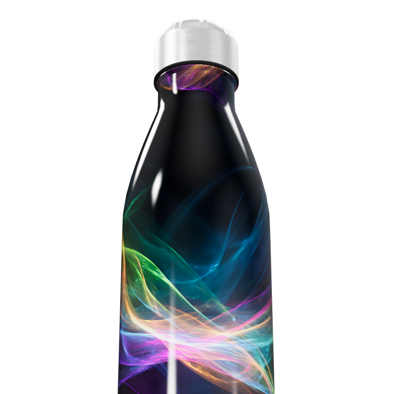 Garrafa Inox - Preto com Estampa Colorida