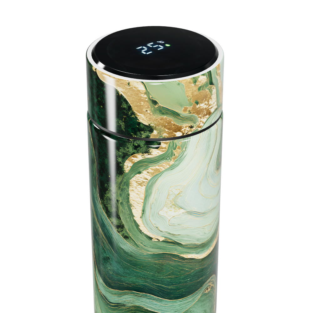 Garrafa Térmica Touch - Mármore Verde Elegante