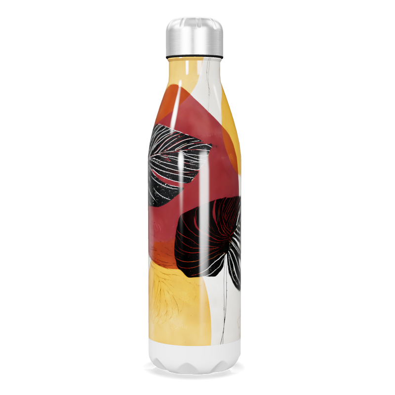 Garrafa Inox - Estampa Folhas Coloridas