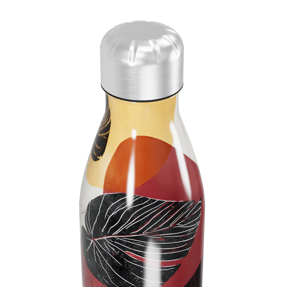 Garrafa Inox - Estampa Folhas Coloridas