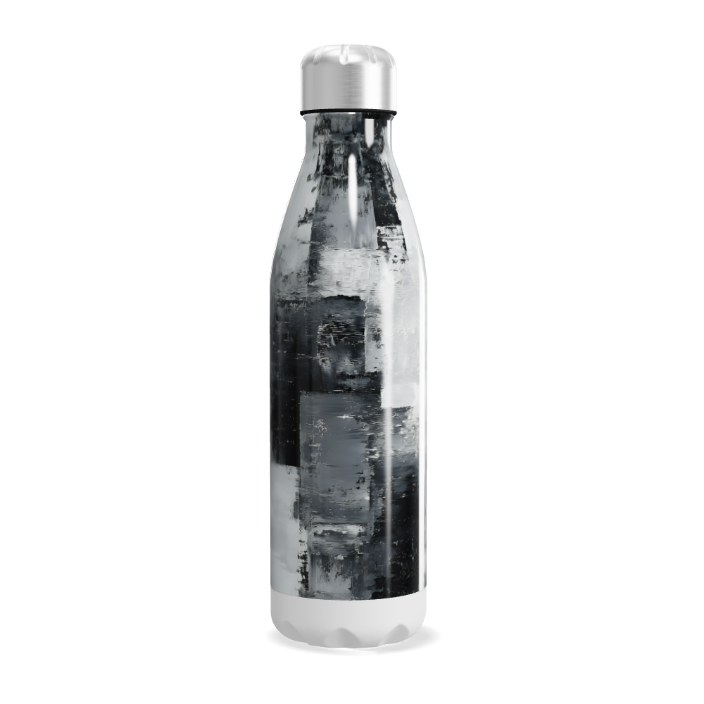 Garrafa Inox - Estampa Abstrata Preto e Branco