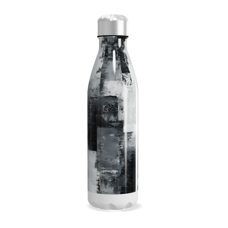 Garrafa Inox - Estampa Abstrata Preto e Branco