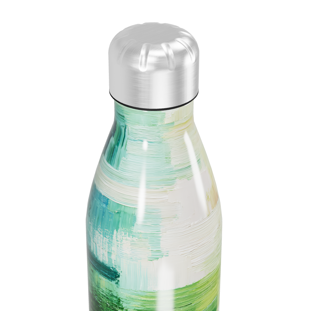 Garrafa Inox - Verde com Estampa Abstrata