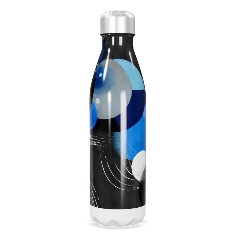 Garrafa Inox Estampada Azul e Preto