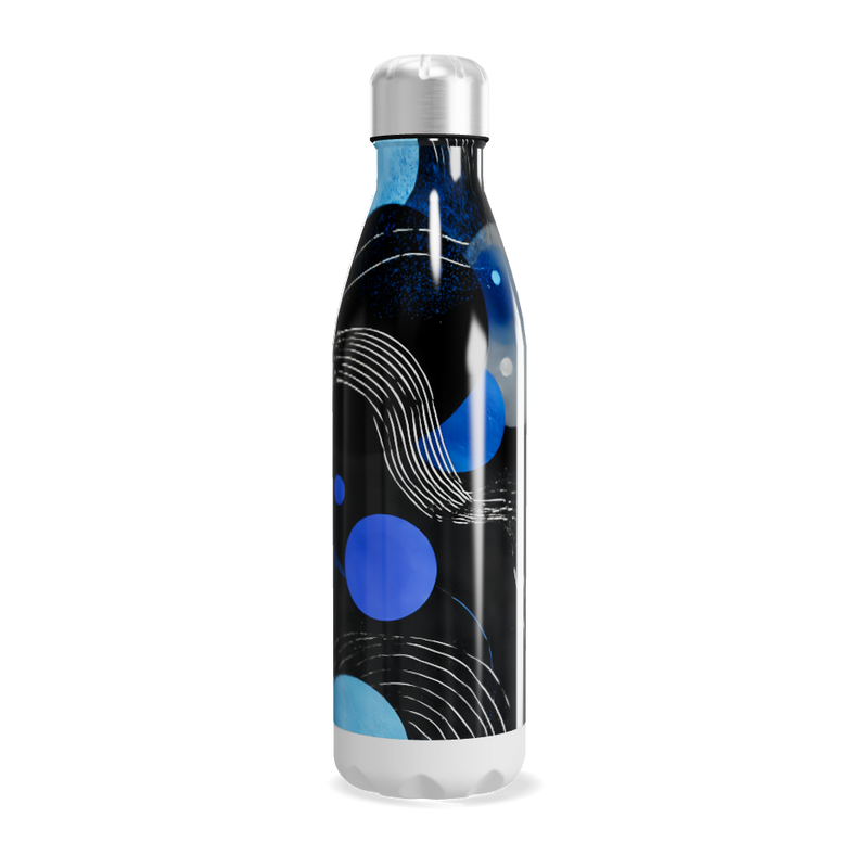 Garrafa Inox Estampada Azul e Preto