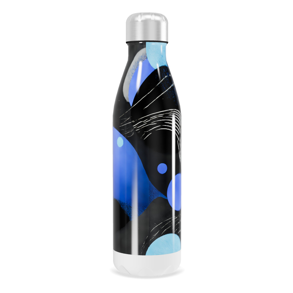 Garrafa Inox Estampada Azul e Preto