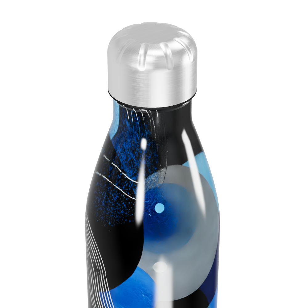 Garrafa Inox Estampada Azul e Preto