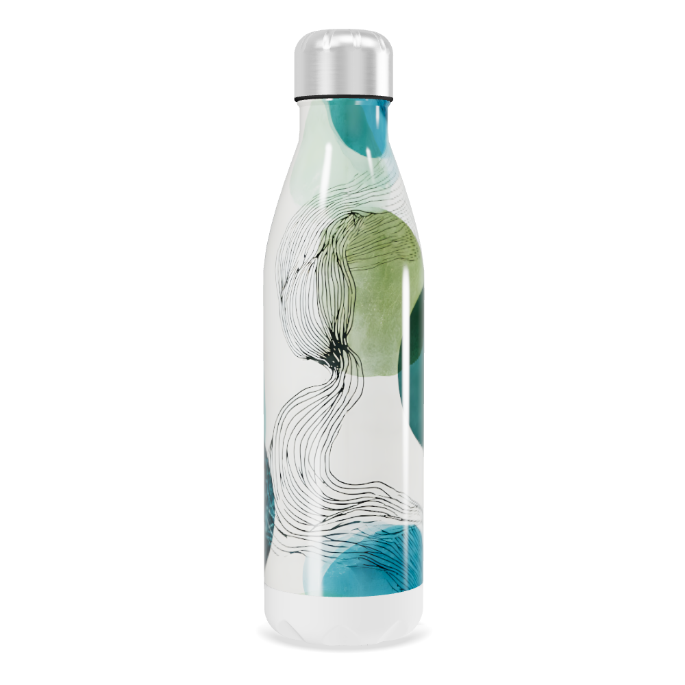 Garrafa Inox - Estampa Azul Verde