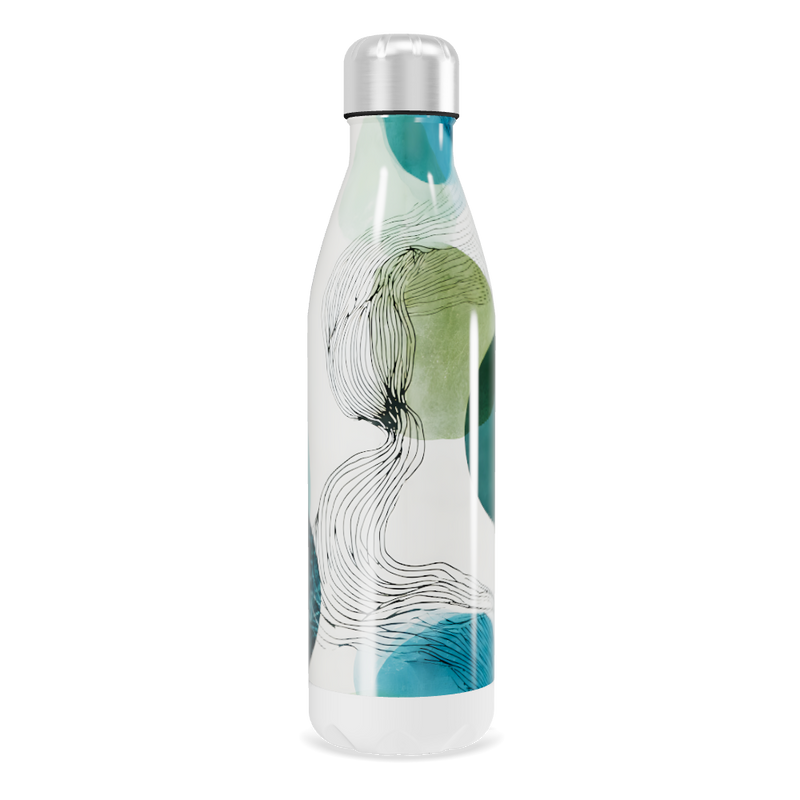 Garrafa Inox - Estampa Azul Verde
