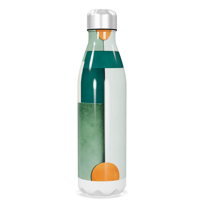 Garrafa Inox - Estampa Geométrica Colorida