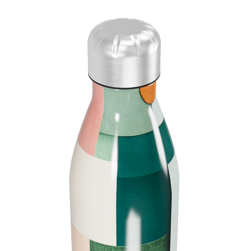 Garrafa Inox - Estampa Geométrica Colorida