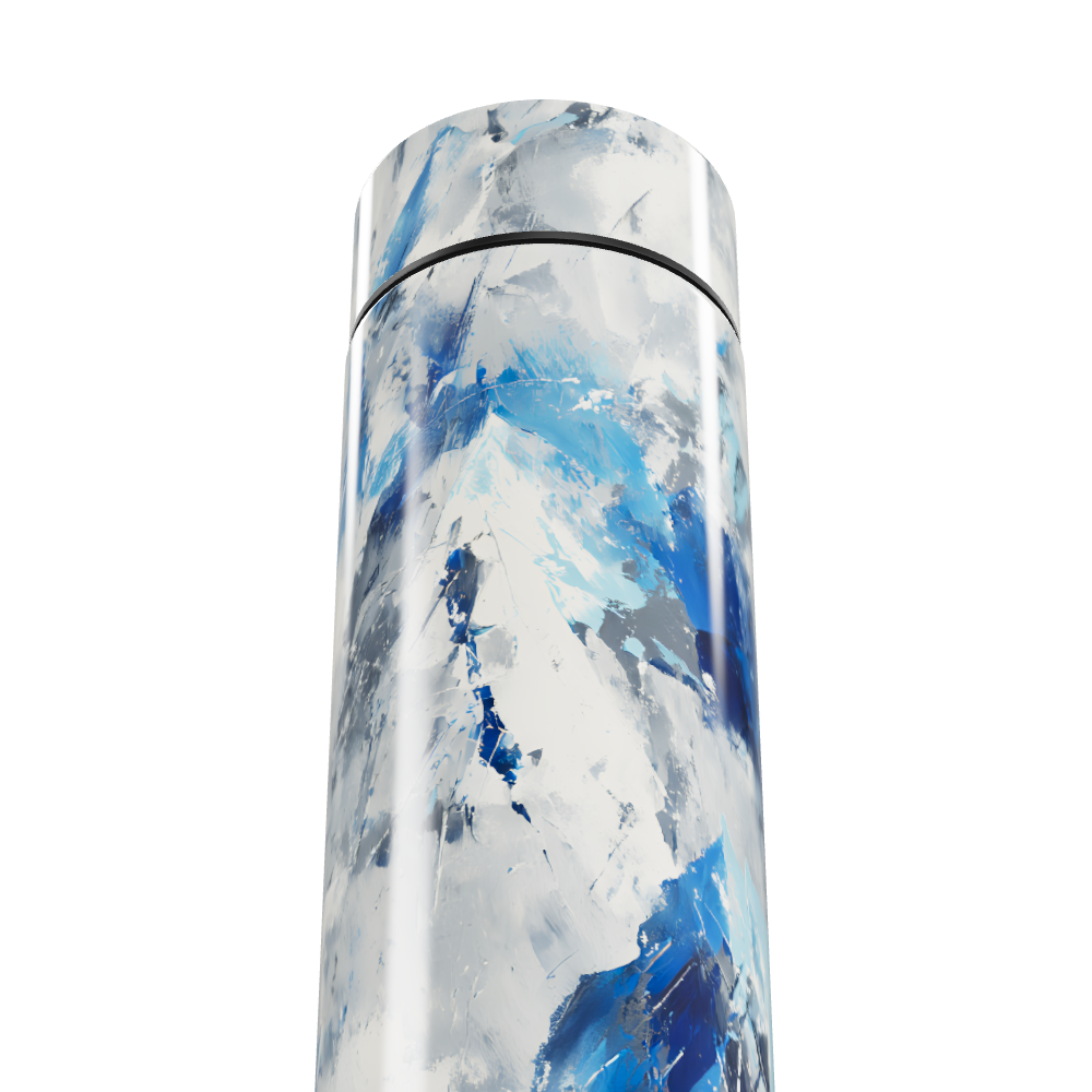 Garrafa Térmica Touch - Azul Abstrato Inox