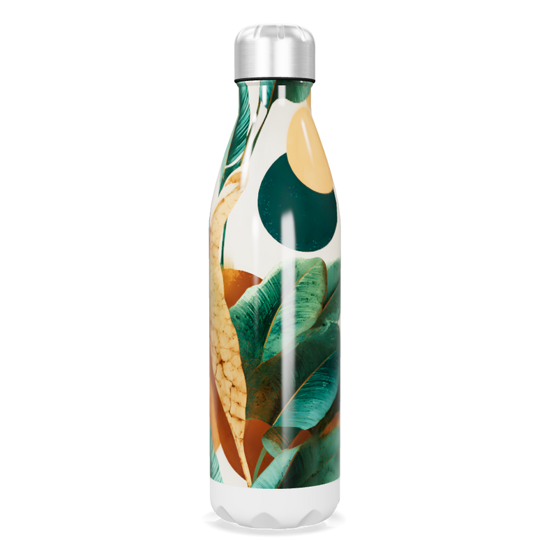 Garrafa Inox - Estampa Folhagem Colorida
