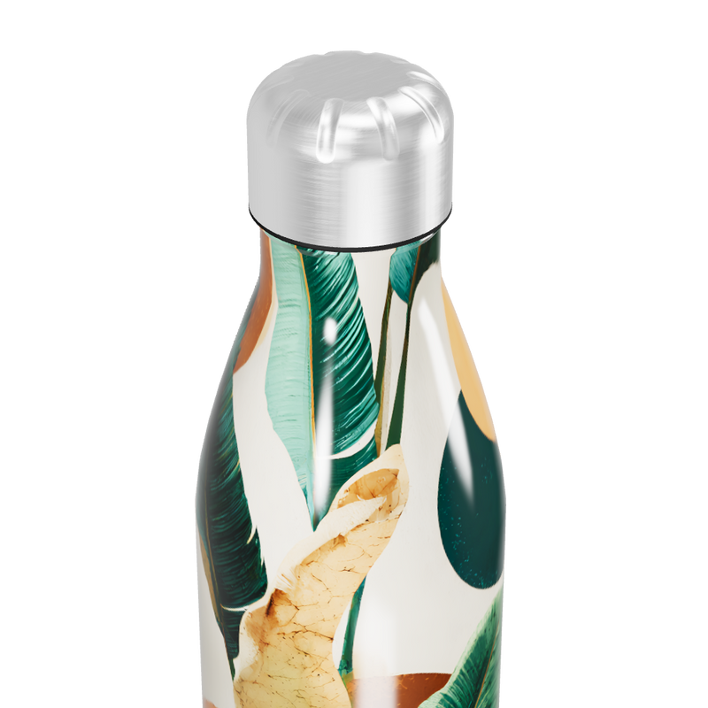 Garrafa Inox - Estampa Folhagem Colorida