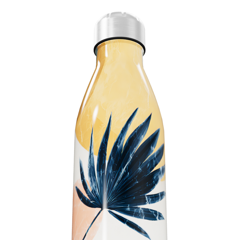 Garrafa Inox Estampada Folhas Coloridas