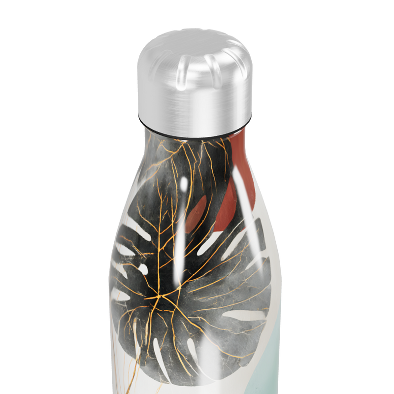 Garrafa Inox - Colorida com Folhagens