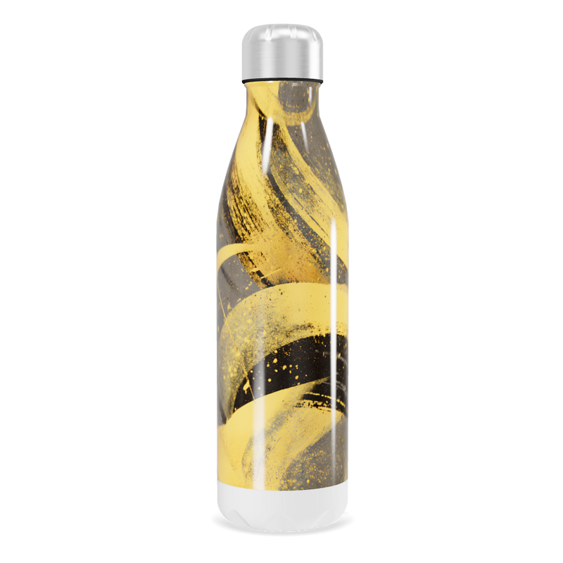 Garrafa Inox Estampada - Preto Dourado