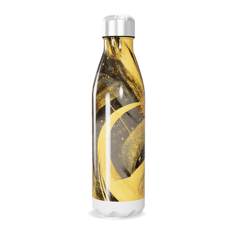 Garrafa Inox Estampada - Preto Dourado