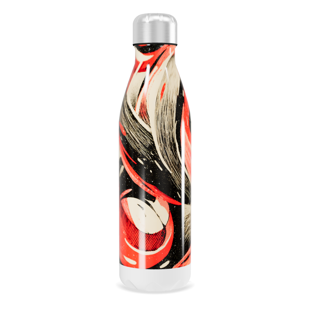 Garrafa Inox - Estampada Vermelha e Preta