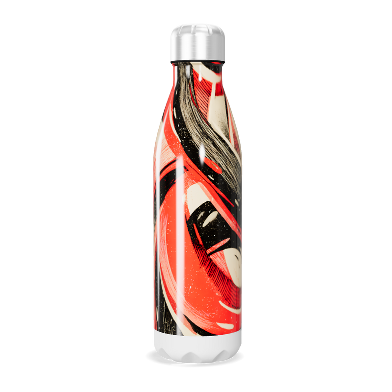 Garrafa Inox - Estampada Vermelha e Preta