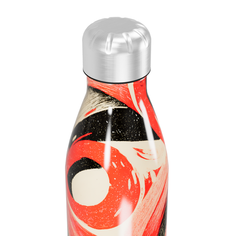Garrafa Inox - Estampada Vermelha e Preta
